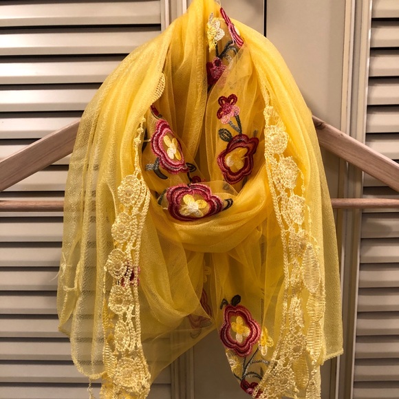 All Season NEW Long Tube Style Embroidered Scarf - Picture 5 of 12